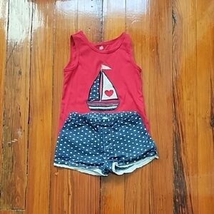 Kids Headquarters Red and Blue Nautical Tank Top Set